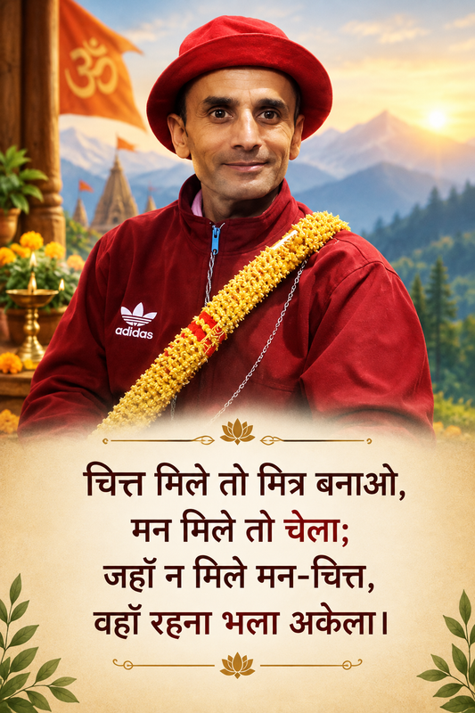 चित्त मिले तो मित्र बनाओ, मन मिले तो चेला; जहाँ न मिले मन-चित्त, वहाँ रहना भला अकेला।